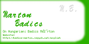 marton badics business card